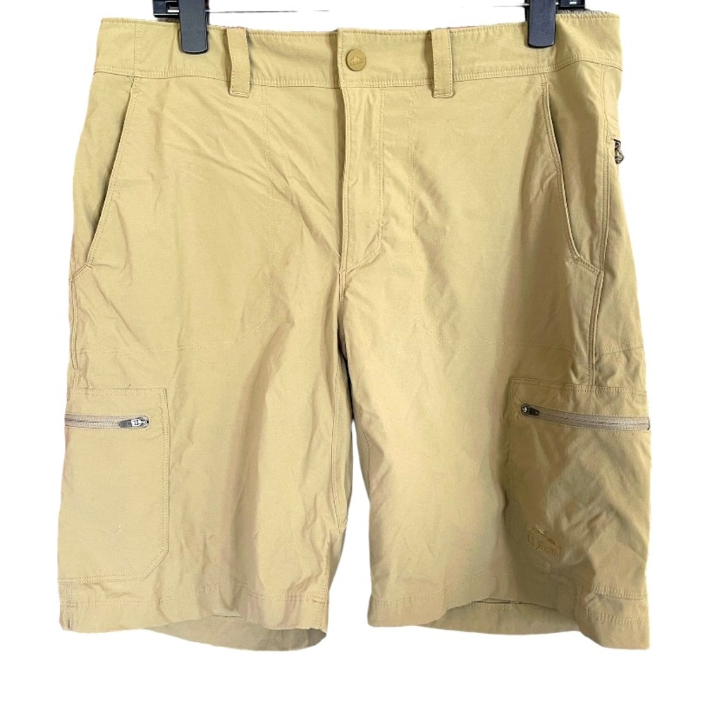 L.L.Bean Mens Tan Cargo Performance Stretch‎ Shorts 34